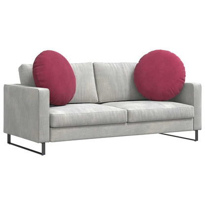 Cuscini per Seduta 2 pcs Rosso Vino Ã˜ 40 x 13 cm Velluto