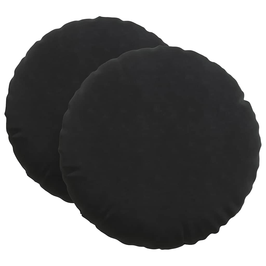 Cuscini per Seduta 2 pcs Nero Ã˜ 40 x 13 cm Velluto