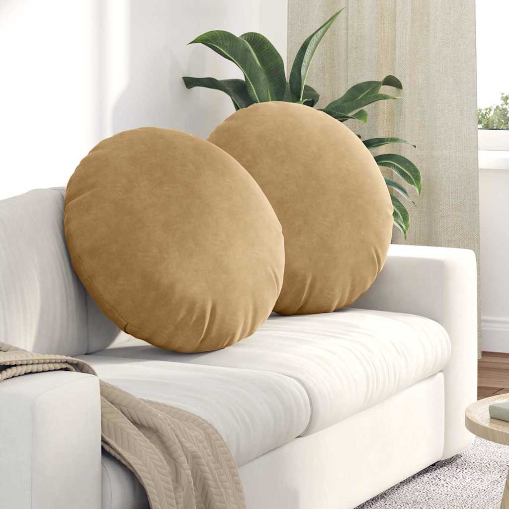 Cuscini per Seduta 2 pcs Marrone Ã˜ 40 x 13 cm Velluto