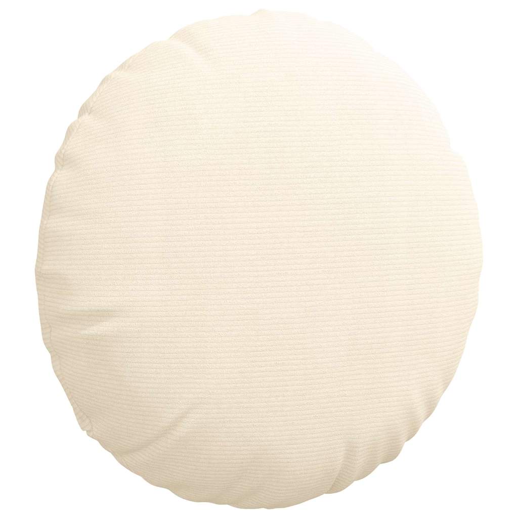 Cuscini per Seduta 2 pcs Crema Ã˜ 60 cm Tessuto in Cords