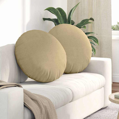 Cuscini per Seduta 2 pcs Grigio Verde Ã˜ 60 cm Tessuto in Cords
