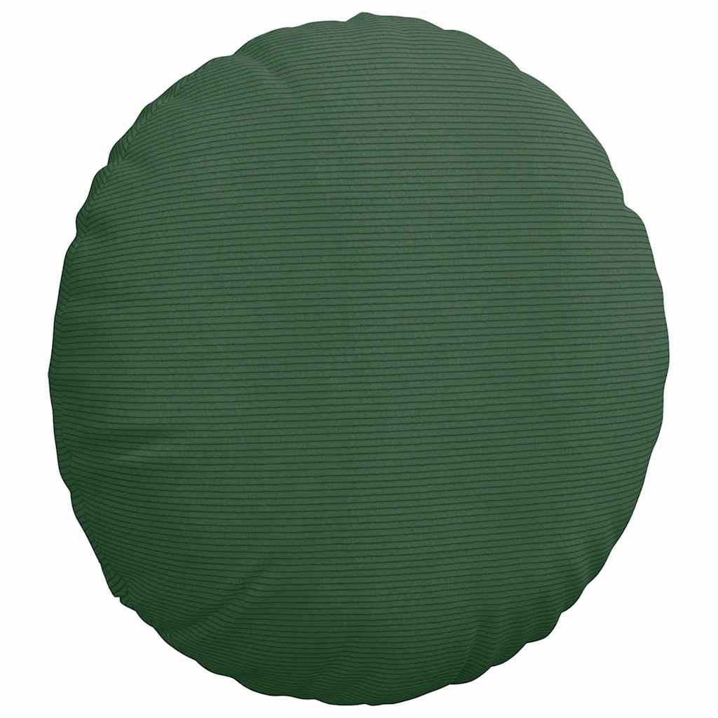 Cuscini per Seduta 2 pcs Verde Scuro Ã˜ 60 cm Tessuto in Cords