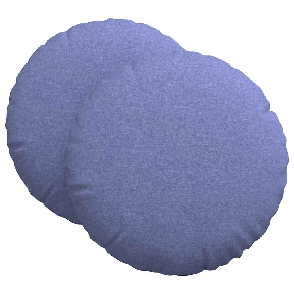 Cuscini per Seduta 2 pcs Blu jeans Ã˜80 x 29 cm Tessuto