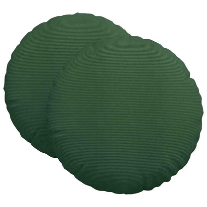 Cuscini per Seduta 2 pcs Verde Scuro Ã˜ 80 cm Tessuto in Cords