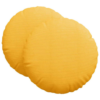 Cuscini per Seduta 2 pcs Giallo Chiaro Ã˜ 80 cm Tessuto in Cords