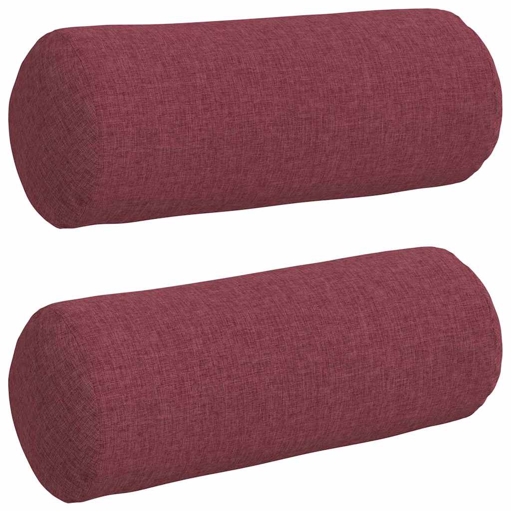 Cuscini a rullo 2 pcs Rosso Vino Ã˜ 15 x 40 cm Tessuto