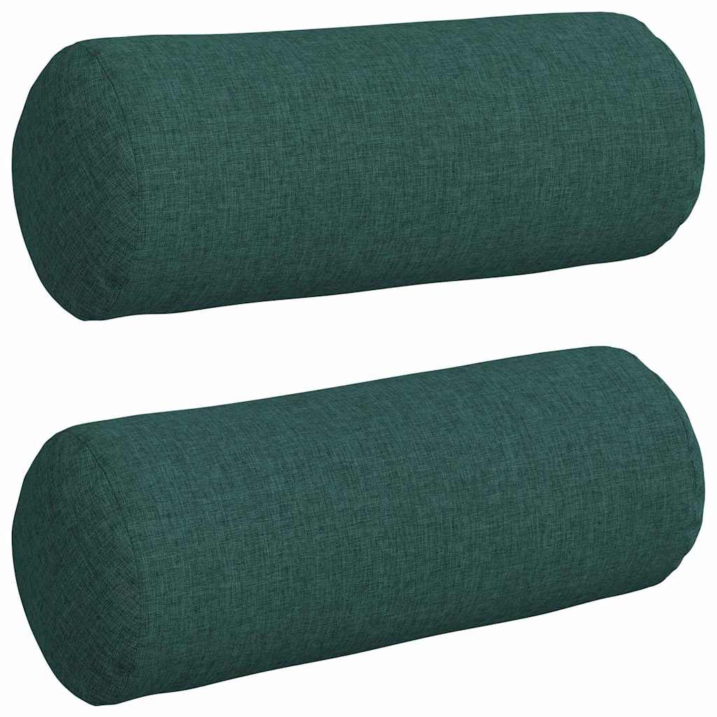 Cuscini a rullo 2 pcs Verde Scuro Ã˜ 15 x 40 cm Tessuto