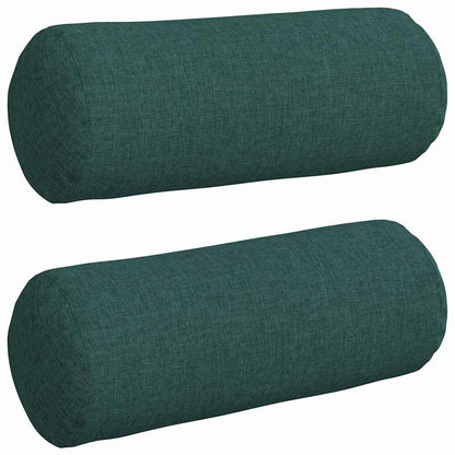 Cuscini a rullo 2 pcs Verde Scuro Ã˜ 15 x 40 cm Tessuto