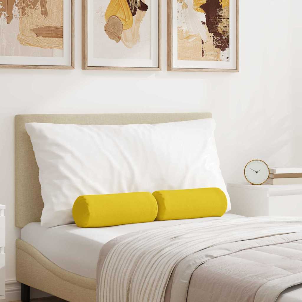Cuscini a rullo 2 pcs Giallo Chiaro Ã˜ 15 x 40 cm Tessuto