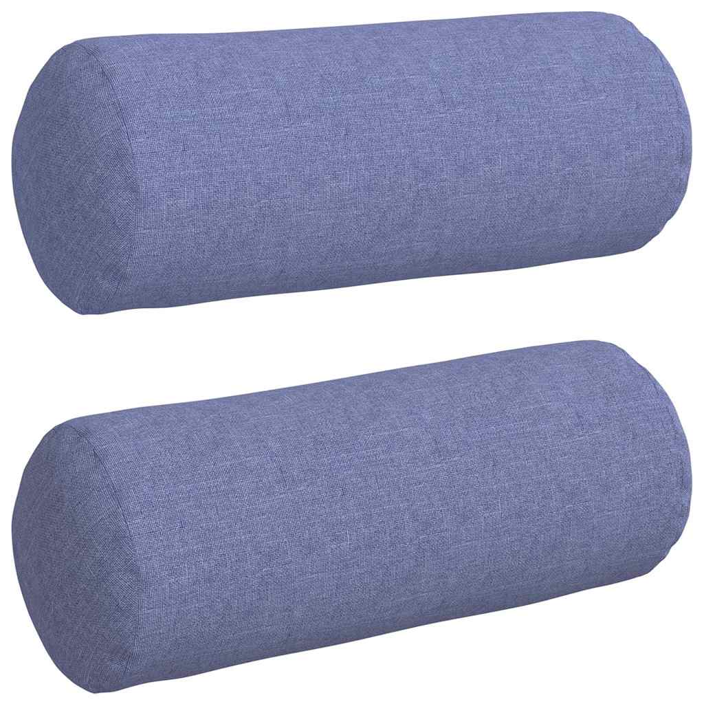 Cuscini a rullo 2 pcs Blu jeans Ã˜ 15 x 40 cm Tessuto