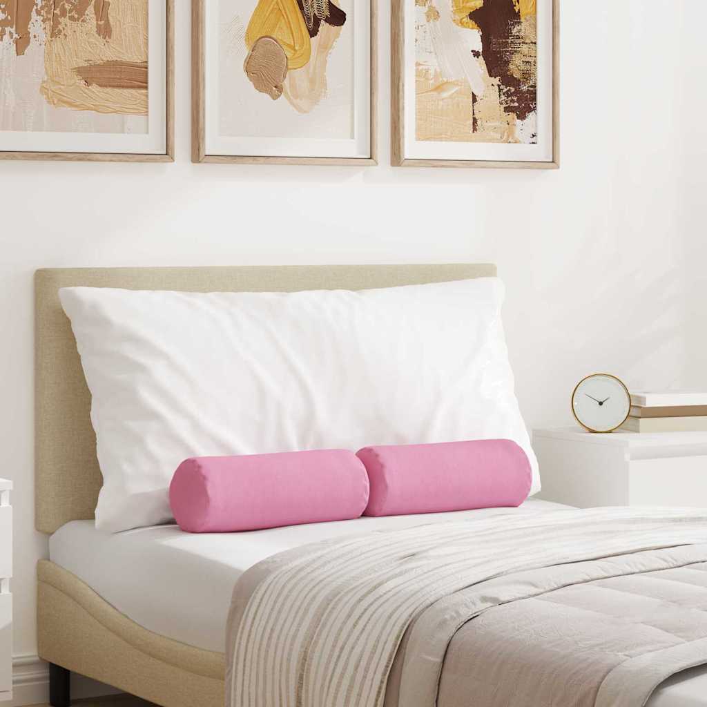 Cuscini a rullo 2 pcs Rosa Ã˜ 15 x 40 cm Tessuto
