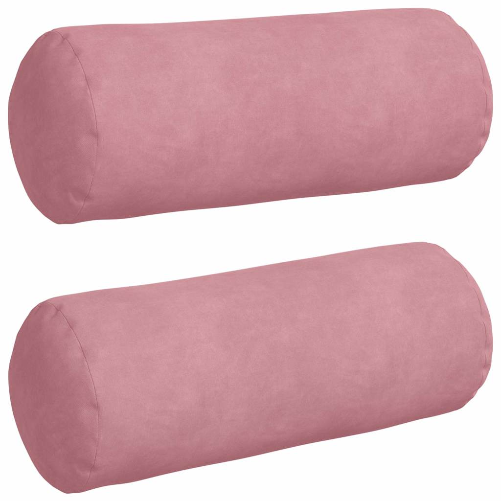 Cuscini a rullo 2 pcs Rosa Ã˜ 15 x 40 cm Tessuto in Cords
