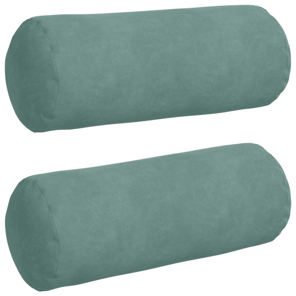 Cuscini a rullo 2 pcs Verde Mare ÃƒËœ 15 x 40 cm Tessuto in Cords