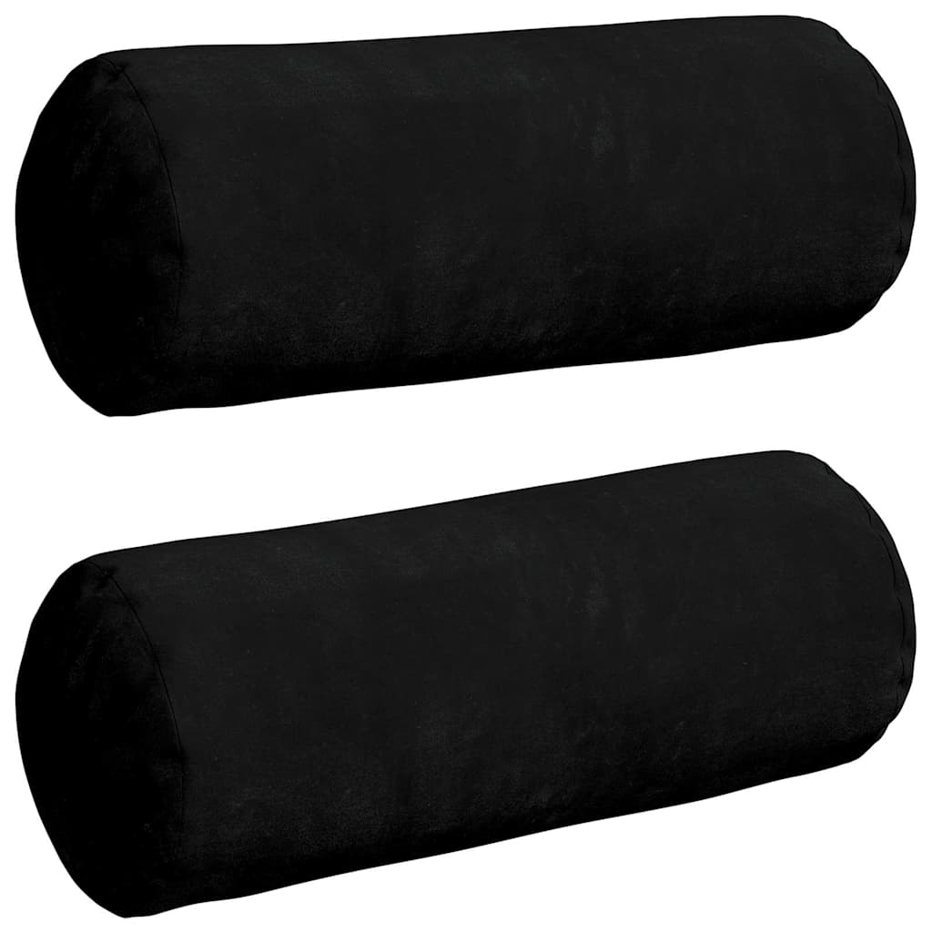 Cuscini a rullo 2 pcs Nero Ã˜ 15 x 40 cm Tessuto in Microfibra