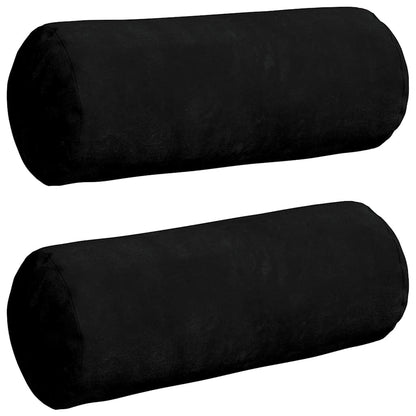 Cuscini a rullo 2 pcs Nero Ã˜ 15 x 40 cm Tessuto in Microfibra