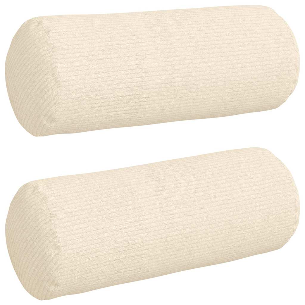 Cuscini a rullo 2 pcs Crema Ã˜ 15 x 40 cm Tessuto in Cords