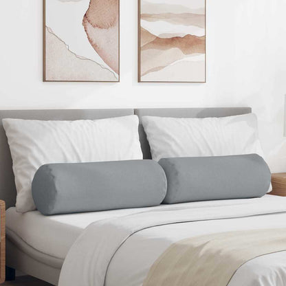 Cuscini a rullo 2 pcs Grigio chiaro Ã˜ 25 x 70 cm Tessuto