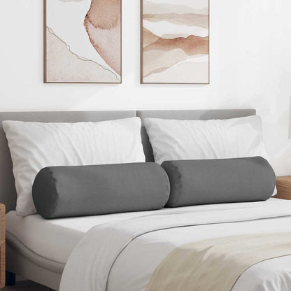 Cuscini a rullo 2 pcs Grigio scuro Ã˜ 25 x 70 cm Tessuto