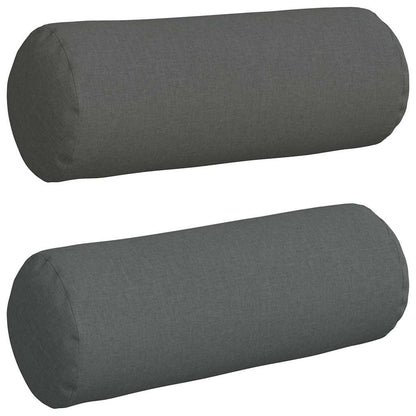 Cuscini a rullo 2 pcs Grigio scuro Ã˜ 25 x 70 cm Tessuto