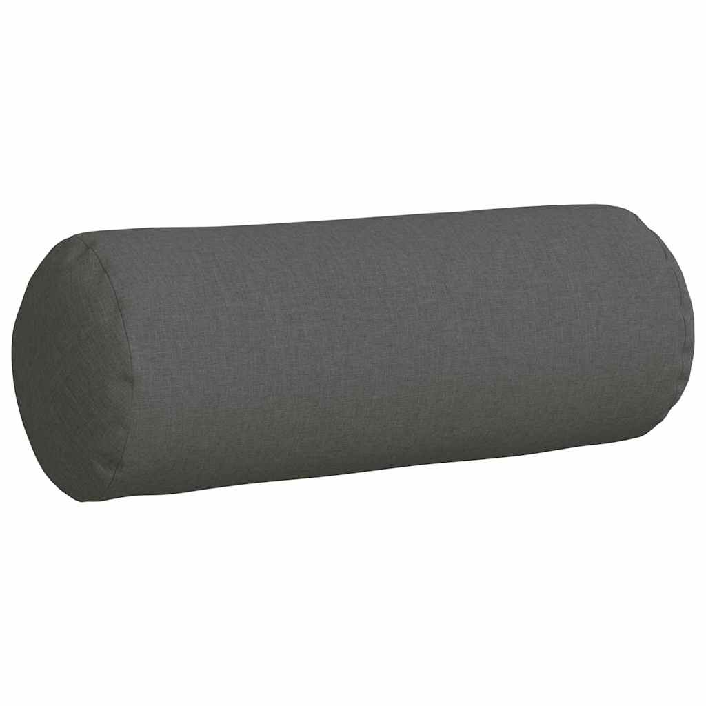 Cuscini a rullo 2 pcs Grigio scuro Ã˜ 25 x 70 cm Tessuto