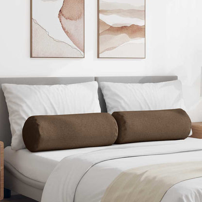 Cuscini a rullo 2 pcs Marrone Ã˜ 25 x 70 cm Tessuto