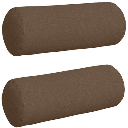 Cuscini a rullo 2 pcs Marrone Ã˜ 25 x 70 cm Tessuto