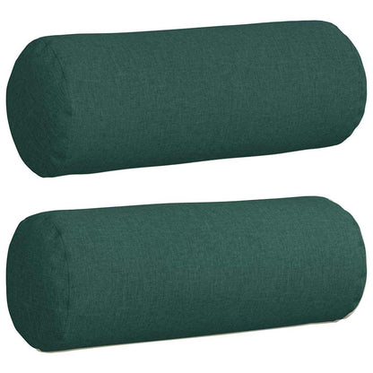 Cuscini a rullo 2 pcs Verde Scuro Ã˜ 25 x 70 cm Tessuto