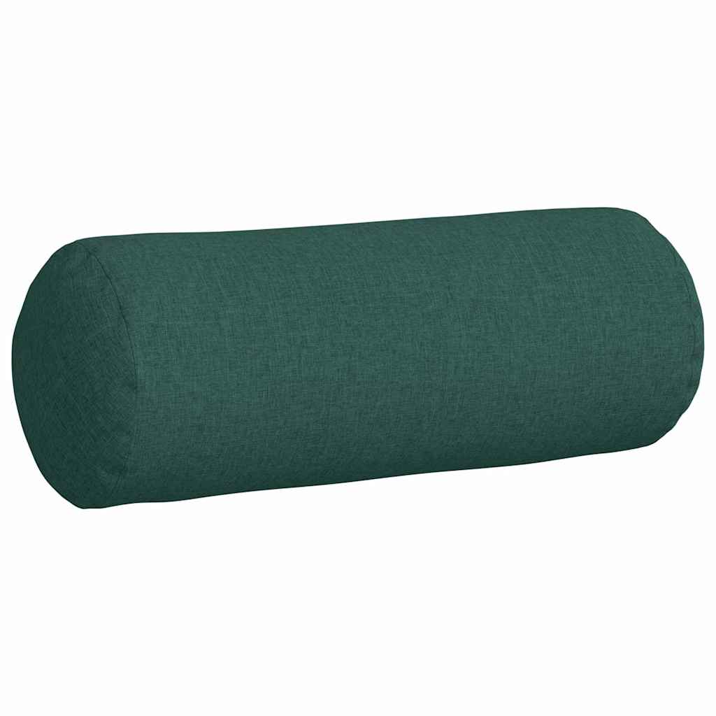 Cuscini a rullo 2 pcs Verde Scuro Ã˜ 25 x 70 cm Tessuto