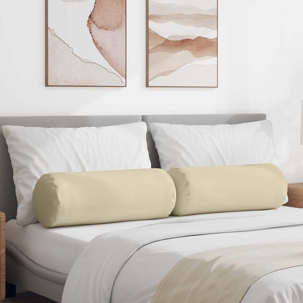 Cuscini a rullo 2 pcs Crema Ã˜ 25 x 70 cm Tessuto