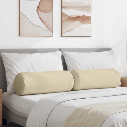Cuscini a rullo 2 pcs Crema Ã˜ 25 x 70 cm Tessuto