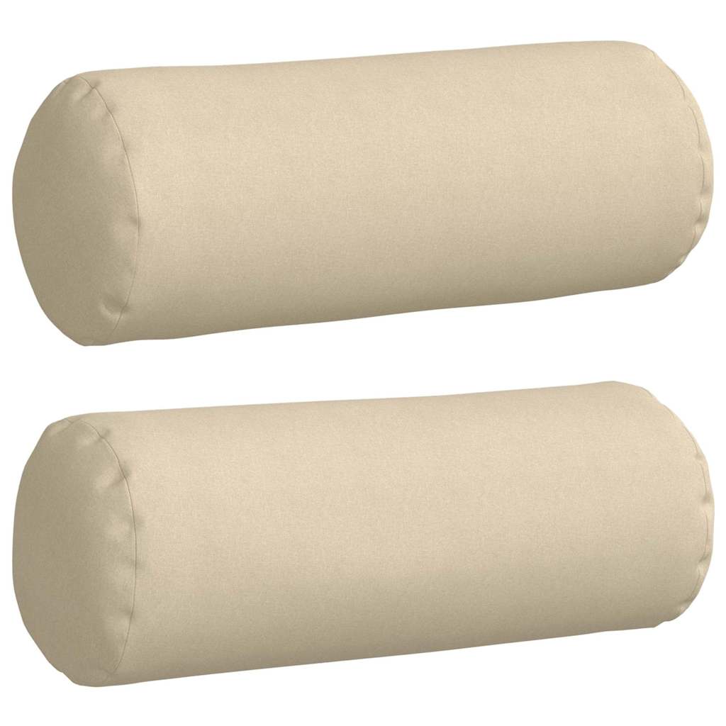Cuscini a rullo 2 pcs Crema Ã˜ 25 x 70 cm Tessuto
