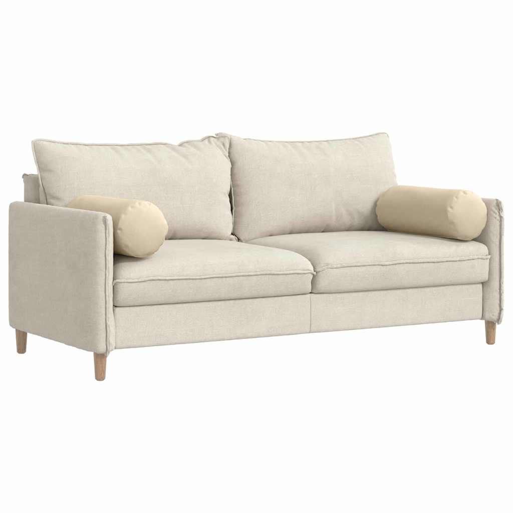 Cuscini a rullo 2 pcs Crema Ã˜ 25 x 70 cm Tessuto