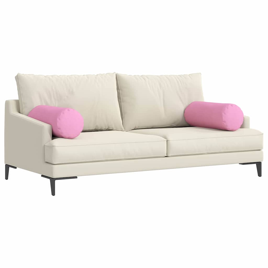 Cuscini a rullo 2 pcs Rosa Ã˜ 25 x 70 cm Tessuto