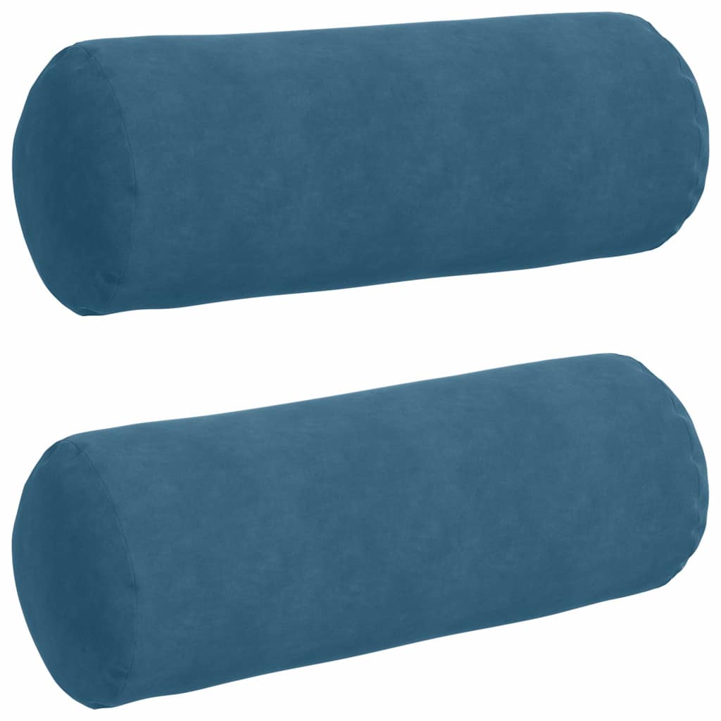 Cuscini a rullo 2 pcs Blu Ã˜ 25 x 70 cm Tessuto in Cords
