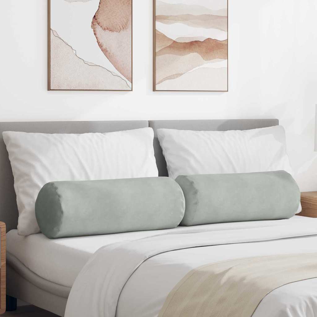 Cuscini a rullo 2 pcs Grigio chiaro Ã˜ 25 x 70 cm