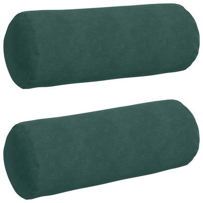 Cuscini a rullo 2 pcs Verde Scuro Ã˜ 25 x 70 cm Tessuto in Cords