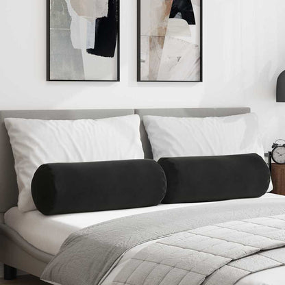 Cuscini a rullo 2 pcs Nero Ã˜ 25 x 70 cm Tessuto in Cords