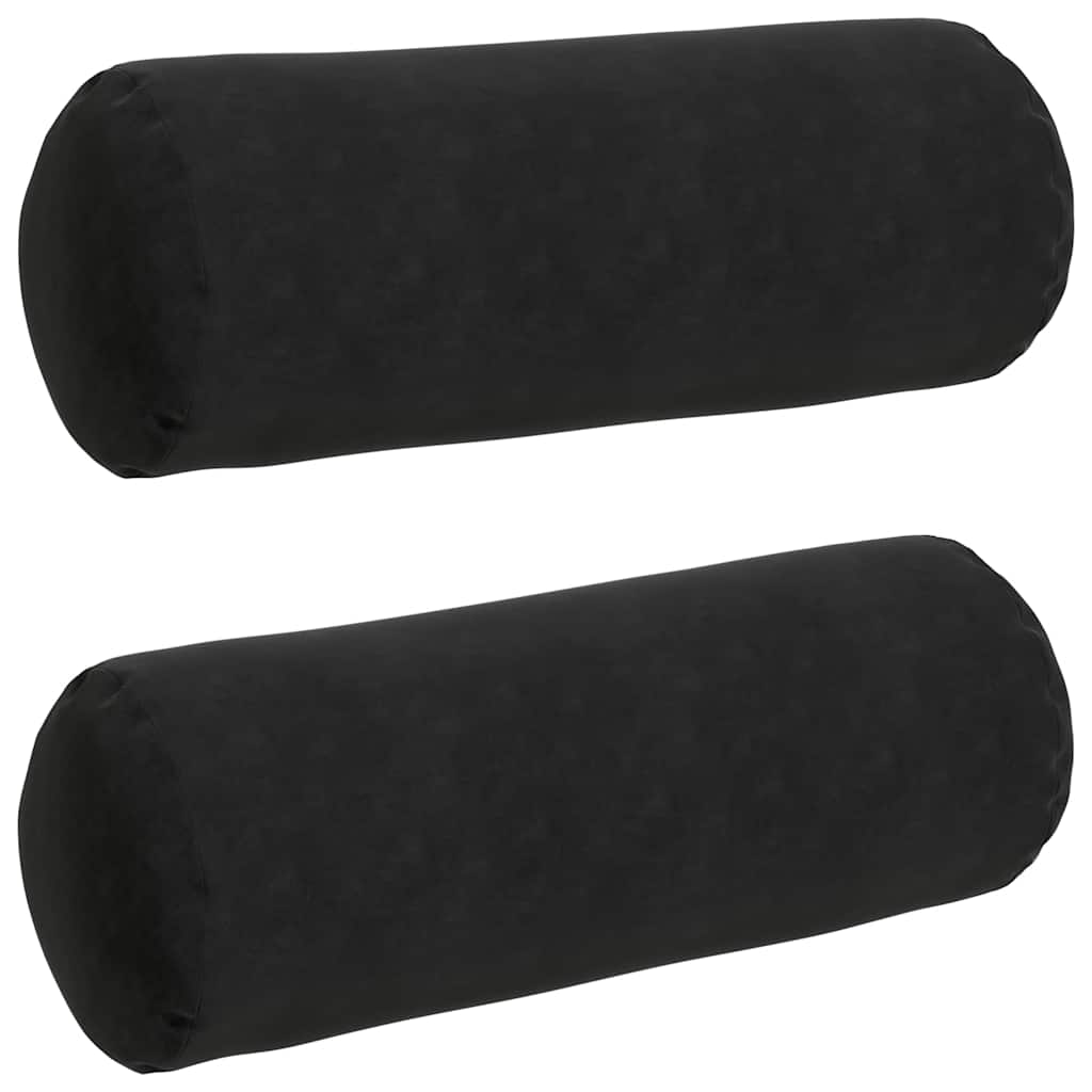 Cuscini a rullo 2 pcs Nero Ã˜ 25 x 70 cm Tessuto in Cords