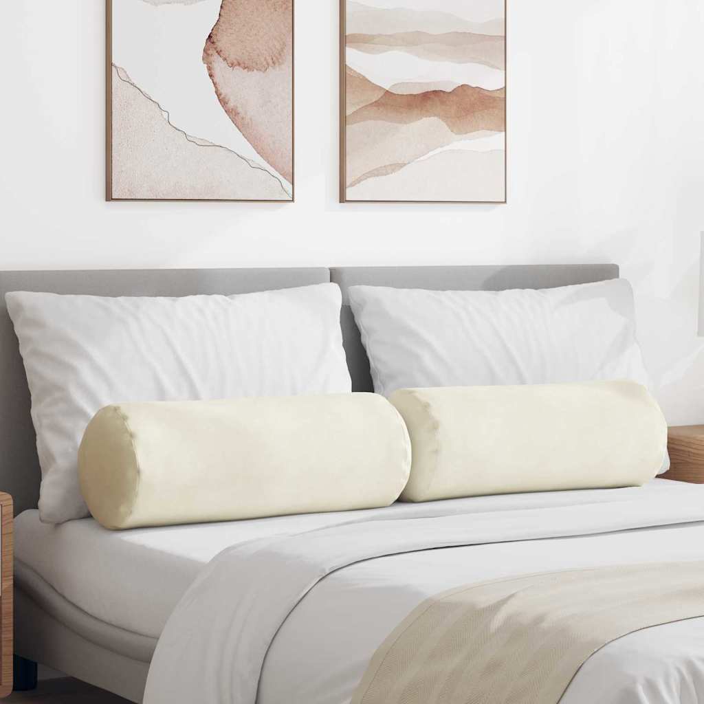 Cuscini a rullo 2 pcs Crema Ã˜ 25 x 70 cm Tessuto in Cords
