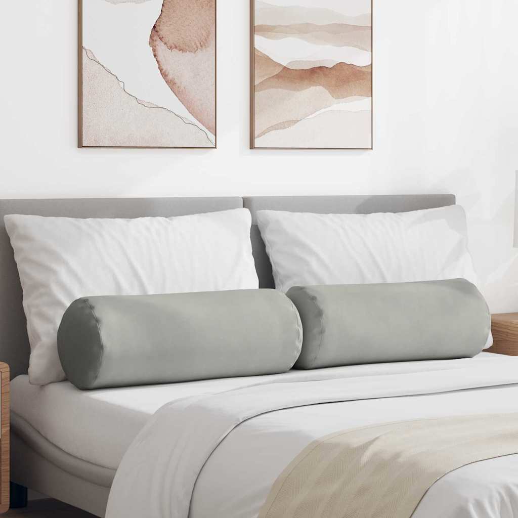 Cuscini a rullo 2 pcs Grigio chiaro Ã˜ 25 x 70 cm