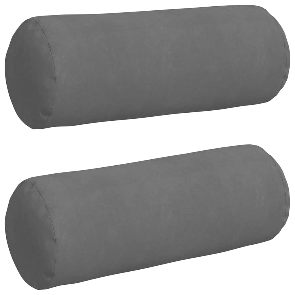 Cuscini a rullo 2 pcs Grigio scuro Ã˜ 25 x 70 cm
