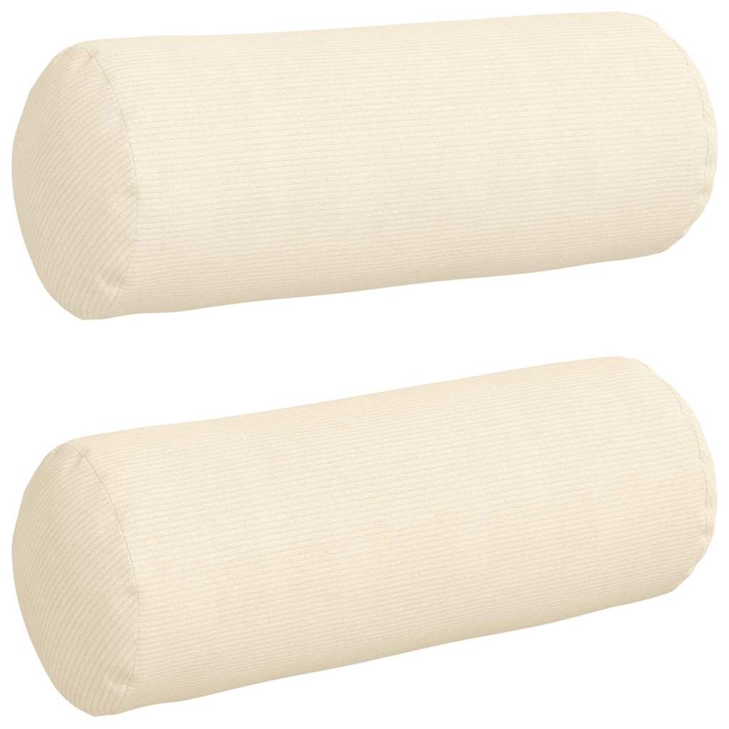 Cuscini a rullo 2 pcs Crema Ã˜ 25 x 70 cm Tessuto in Cords
