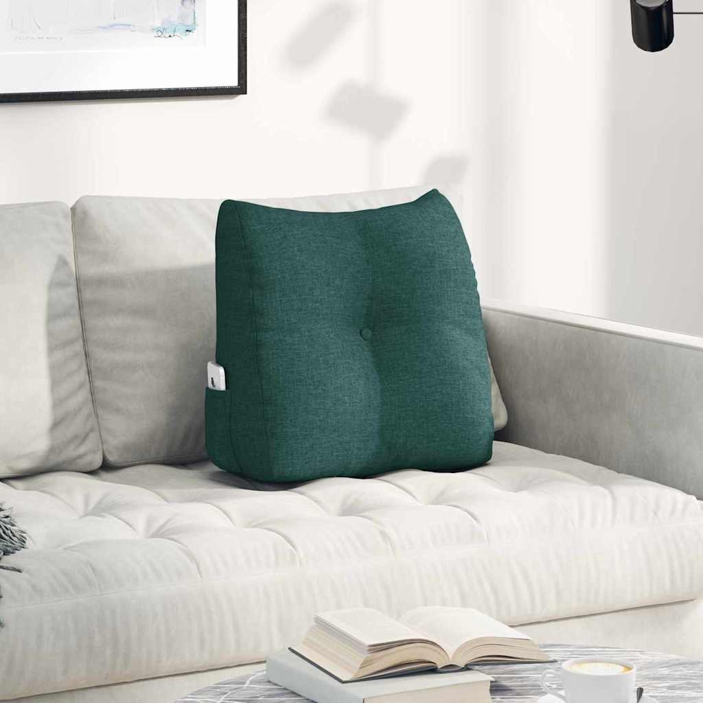 Cuscino per Schiena Verde Scuro 45 x 24 x 50 cm Tessuto