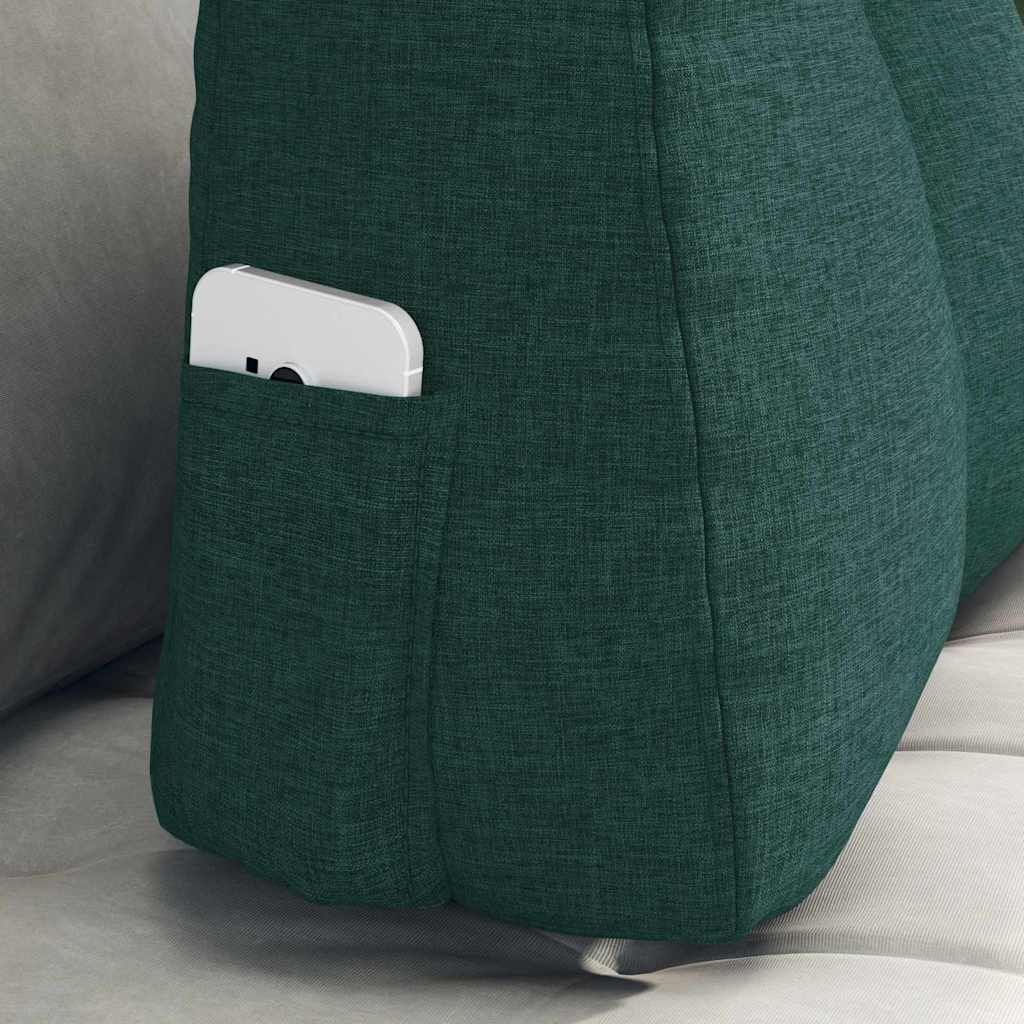 Cuscino per Schiena Verde Scuro 60 x 24 x 50 cm Tessuto