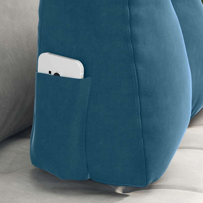 Cuscino per Schiena Blu 60 x 24 x 50 cm Velluto