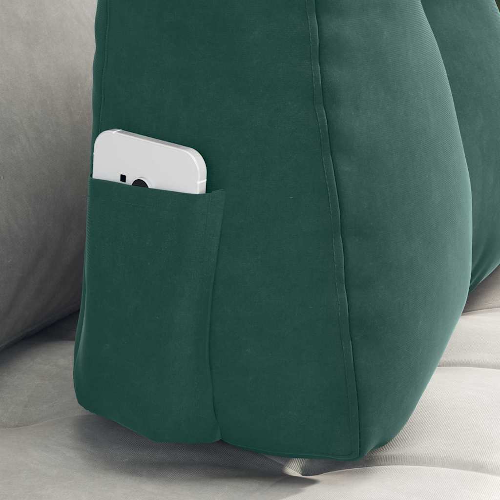 Cuscino per Schiena Verde Scuro 60 x 24 x 50 cm Velluto