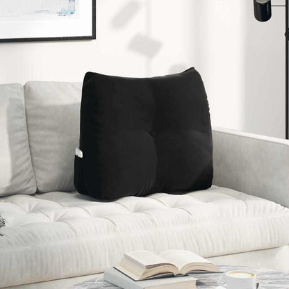 Cuscino per Schiena Nero 60 x 24 x 50 cm Velluto