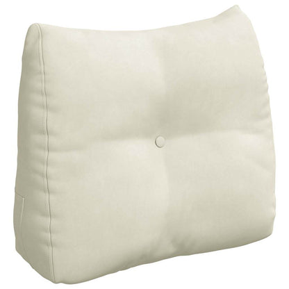 Cuscino per Schiena Crema 60 x 24 x 50 cm Velluto