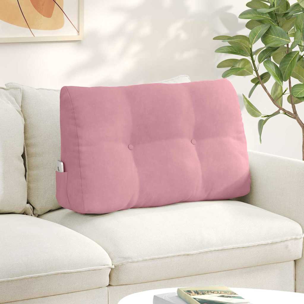 Cuscino per Schiena Rosa 80 x 24 x 50 cm Velluto