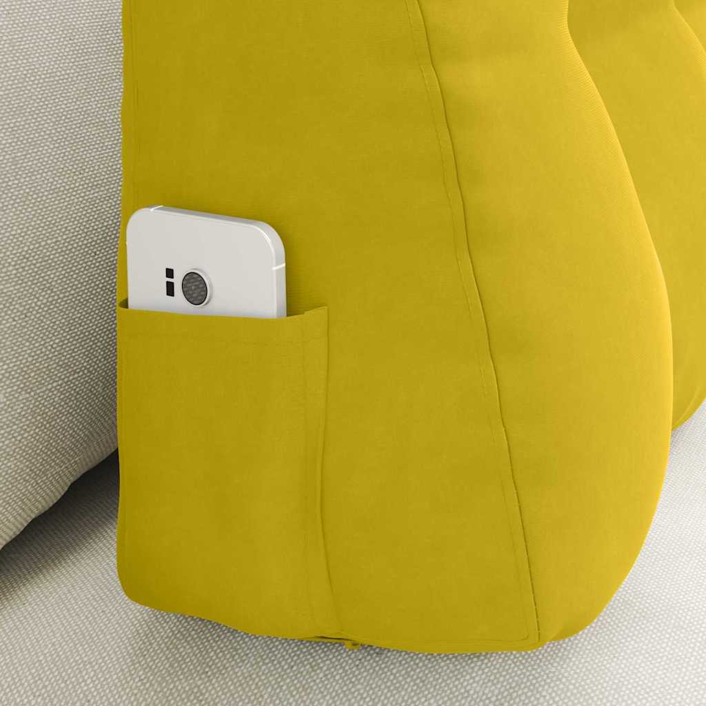 Cuscino per Schiena Giallo 80 x 24 x 50 cm Velluto
